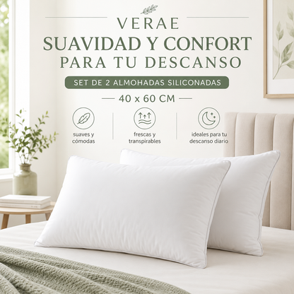 SET DE 2 ALMOHADAS SILICONADAS 40X60 VERAE